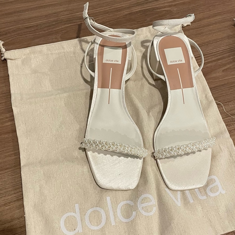 Dolce Vita White Pearl Sandals